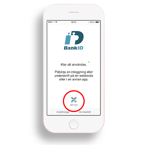 Inloggning med QR-kod med Mobilt BankID