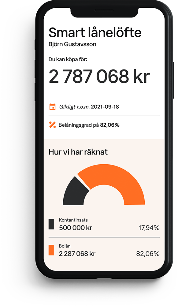 bild från SBAB-appen och smart lånelöfte.